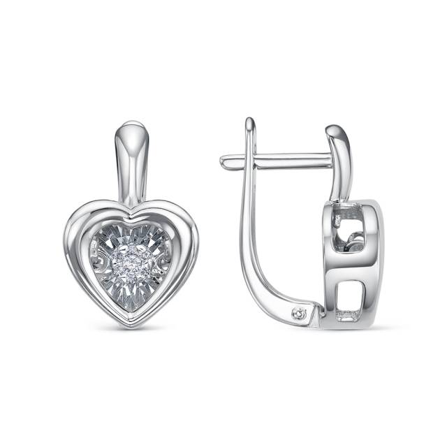 Серьги из белого золота с бриллиантами (064076)