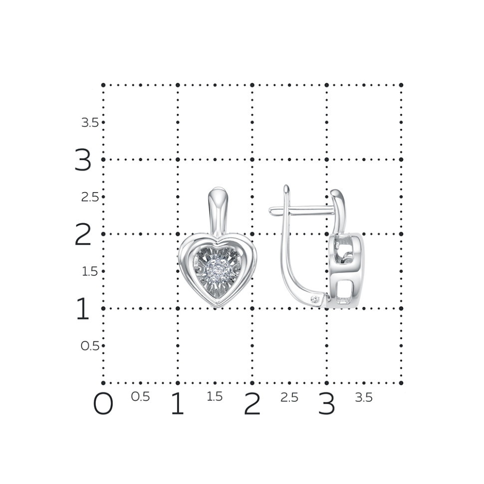 Серьги из белого золота с бриллиантами (064076)