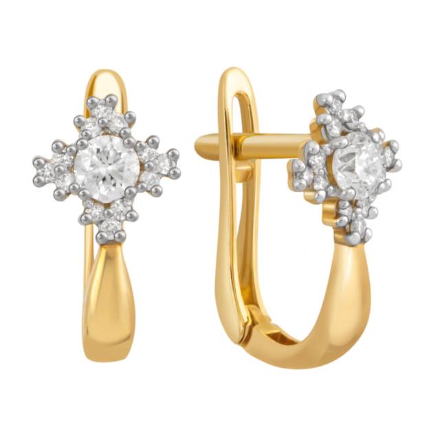 Серьги из жёлтого золота с бриллиантами (032741)