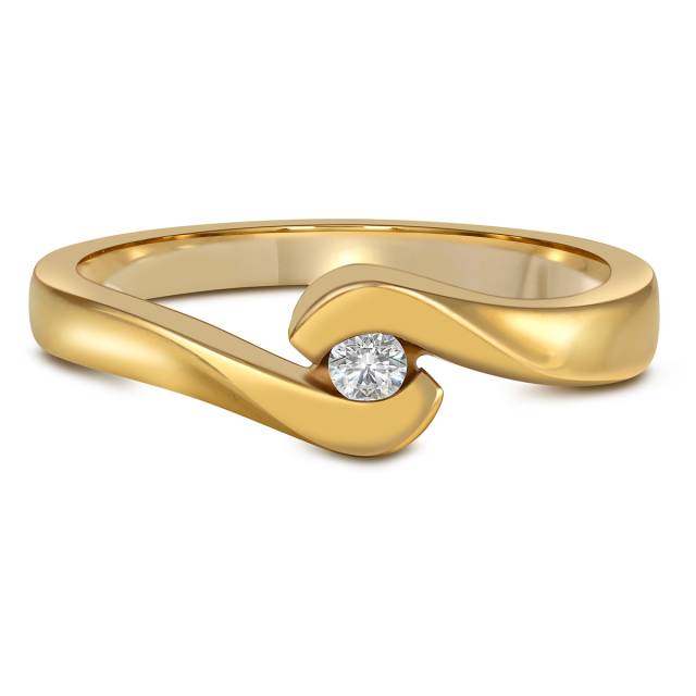 Кольцо из жёлтого золота с бриллиантом (019360)