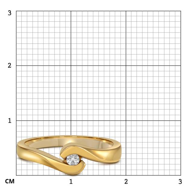 Кольцо из жёлтого золота с бриллиантом (019360)