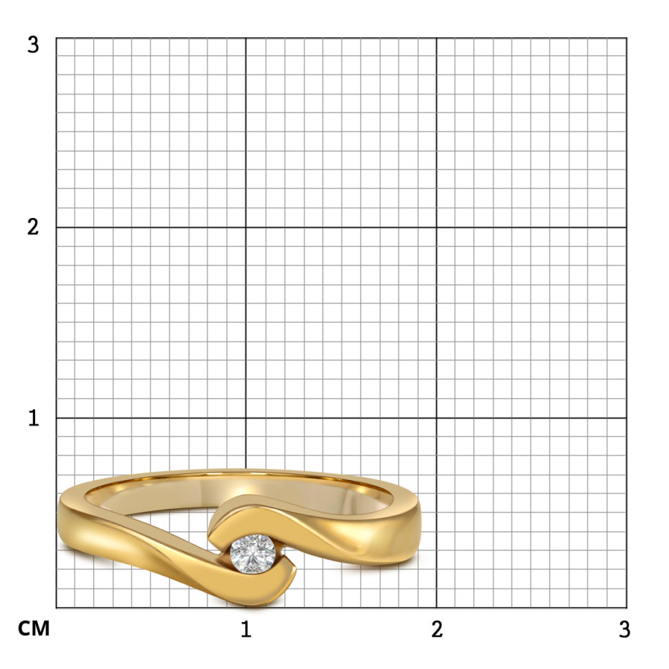 Кольцо из жёлтого золота с бриллиантом (019360)