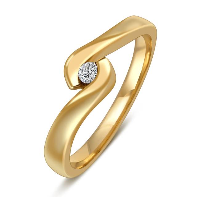 Кольцо из жёлтого золота с бриллиантом (019360)