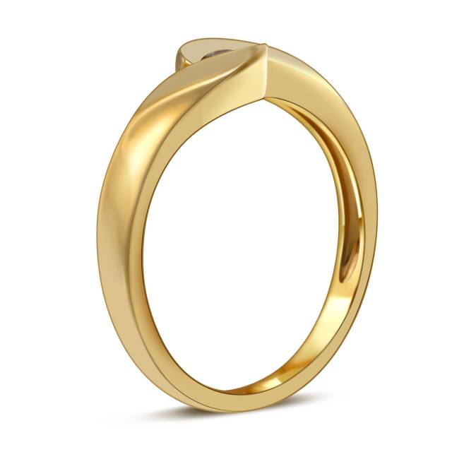 Кольцо из жёлтого золота с бриллиантом (019360)