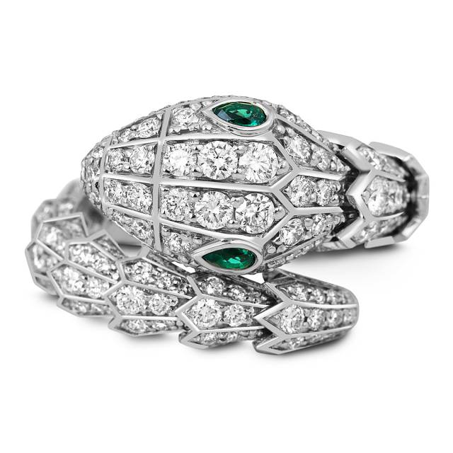 Кольцо из белого золота с бриллиантами и ситаллами (059973)