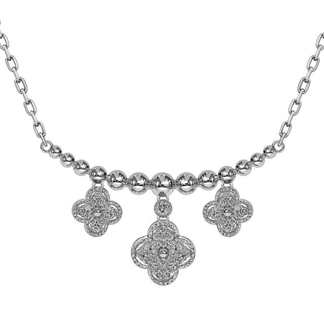 Колье из белого золота с бриллиантами (059958)