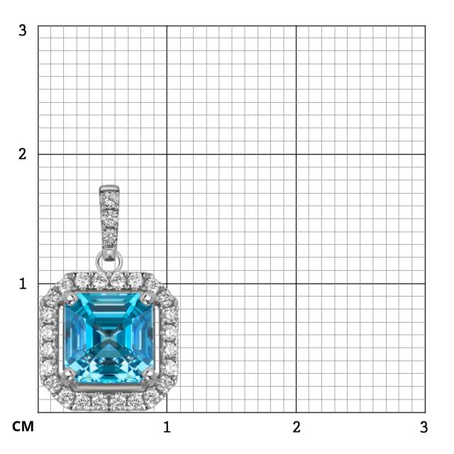 Кулон из белого золота с бриллиантами и цирконом (060151)