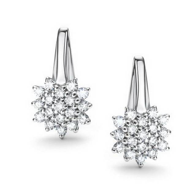 Серьги из белого золота с бриллиантами (060432)