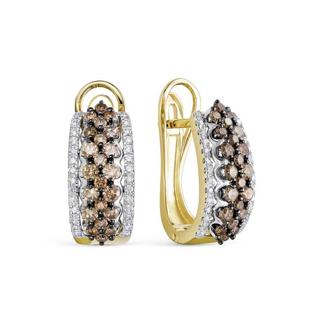 Серьги из жёлтого золота с бриллиантами (055270)