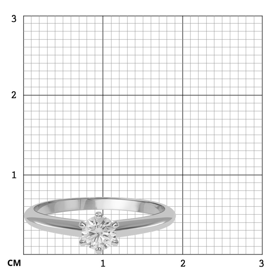 Помолвочное  кольцо из белого золота с бриллиантом (027210)