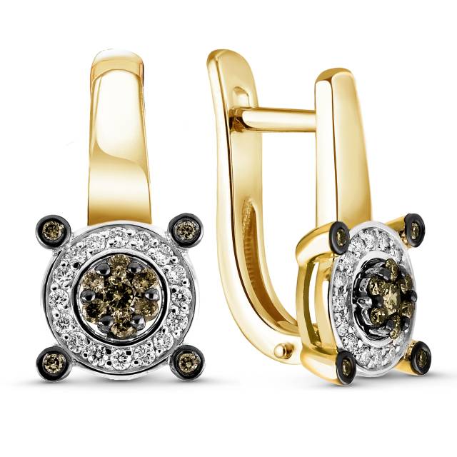 Серьги из жёлтого золота с бриллиантами (057625)