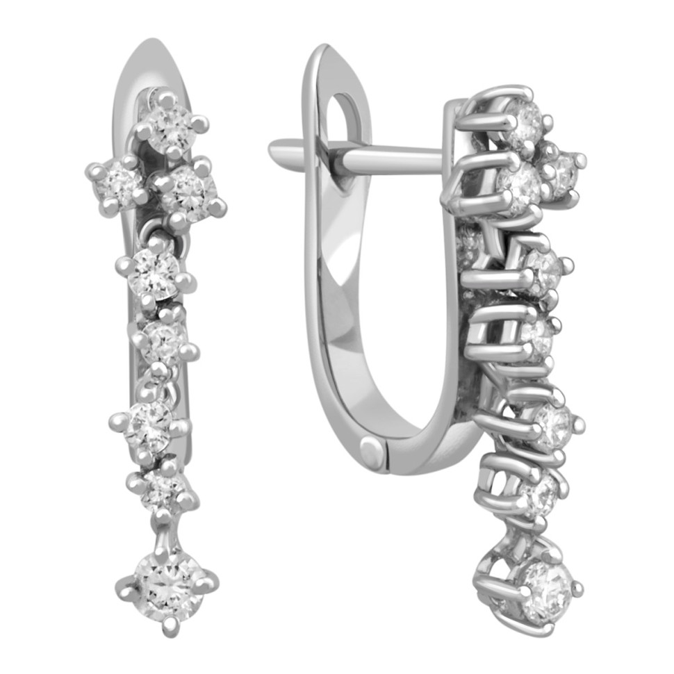 Серьги из белого золота с бриллиантами (035752)