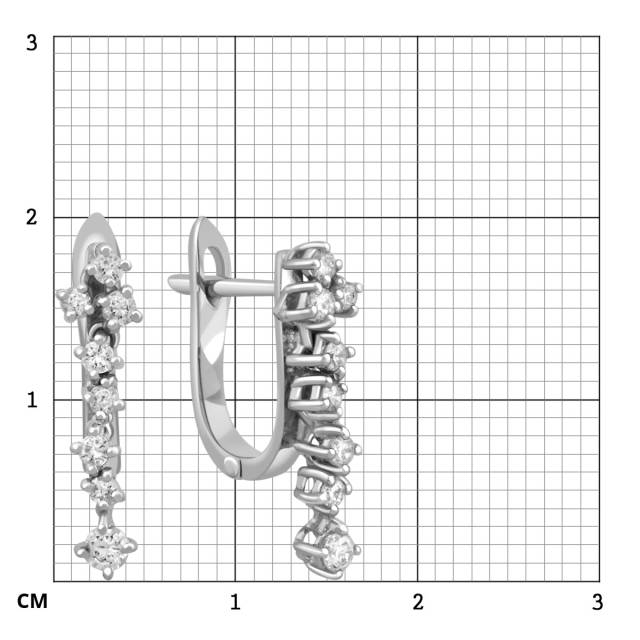 Серьги из белого золота с бриллиантами (035752)