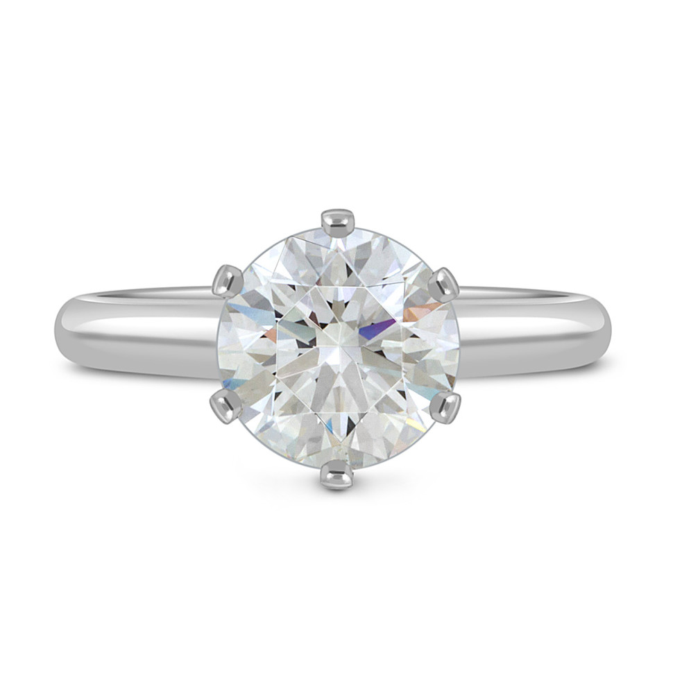 Помолвочное  кольцо из белого золота с бриллиантом (057960)