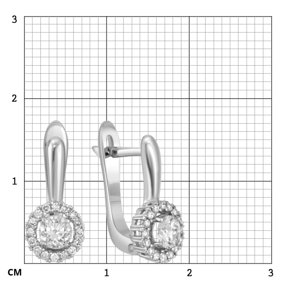 Серьги из белого золота с бриллиантами (045661)