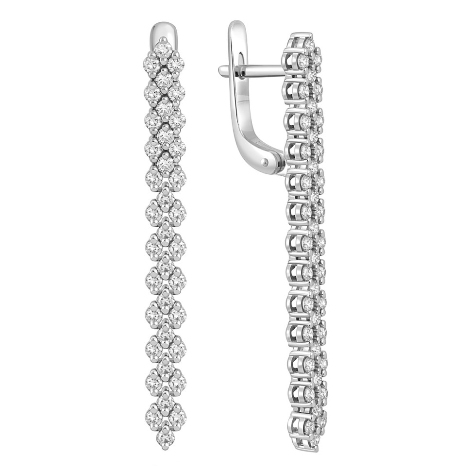 Серьги из белого золота с бриллиантами (046461)