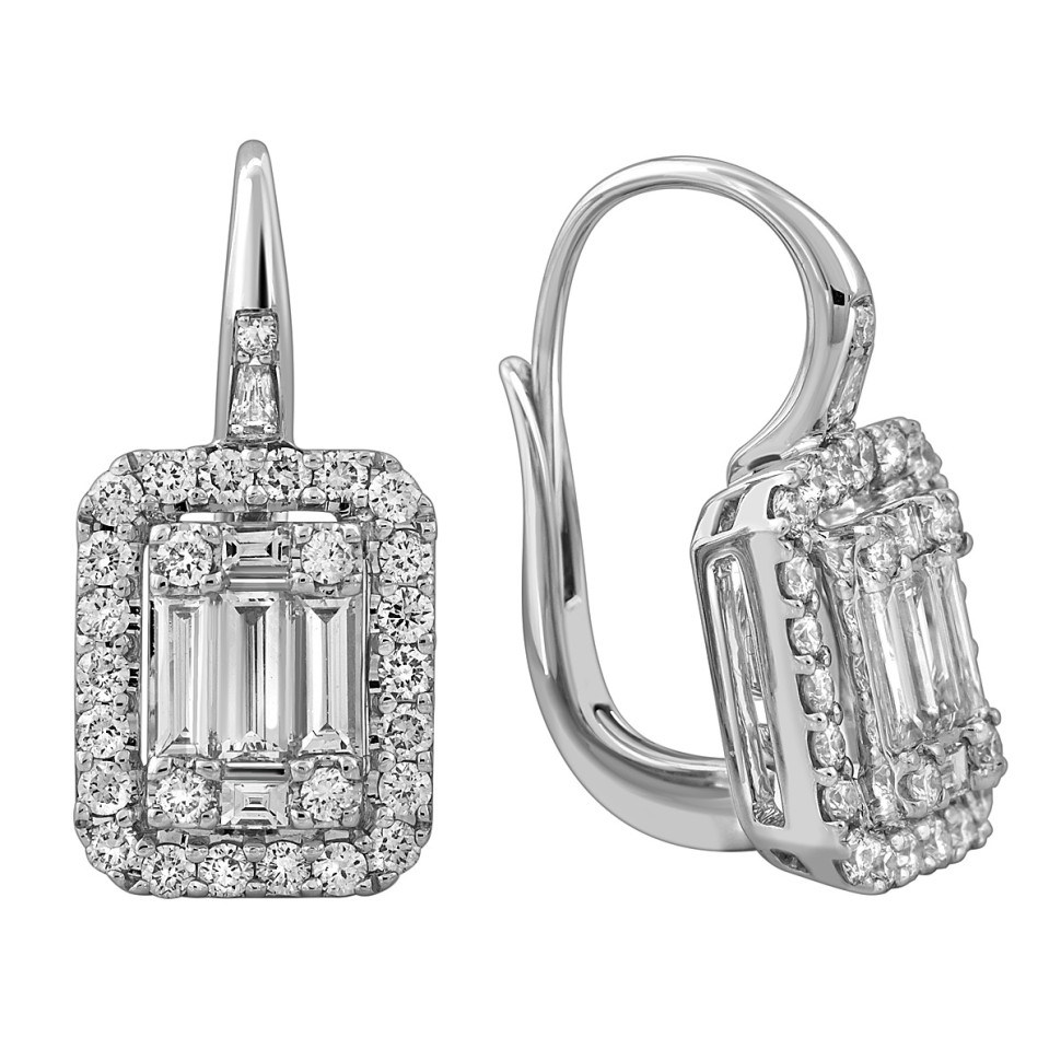 Серьги из белого золота с бриллиантами 