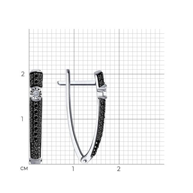 Серьги из белого золота с бриллиантами (047418)