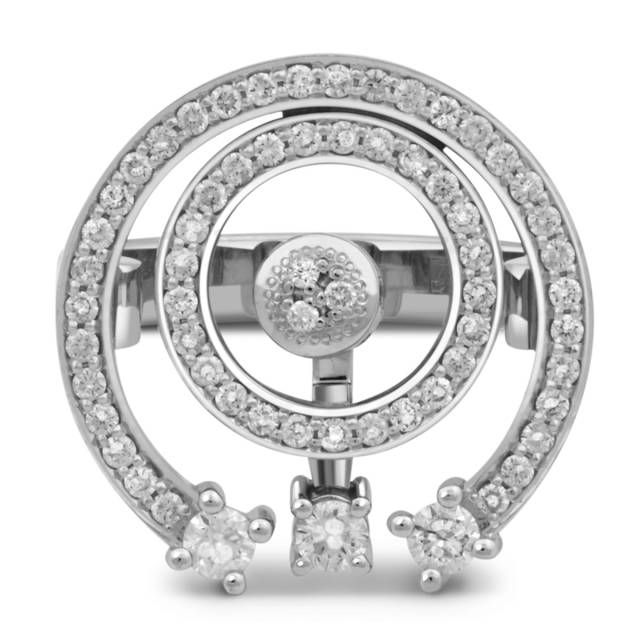 Кольцо из белого золота с бриллиантами (037607)