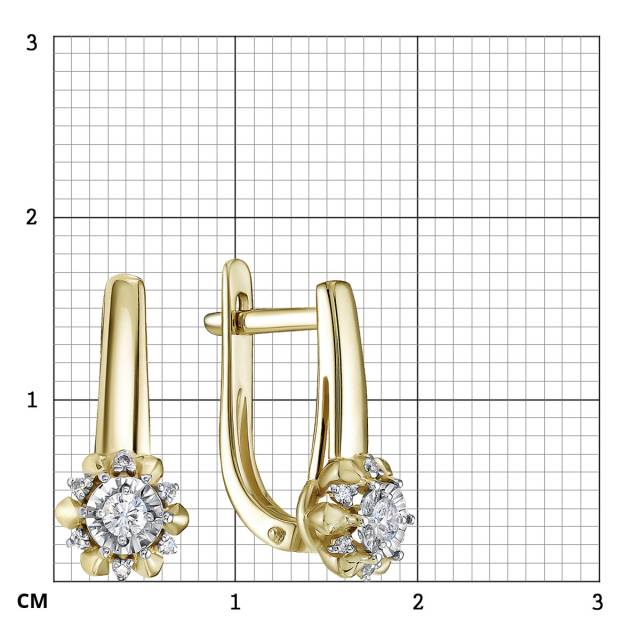 Серьги из жёлтого золота с бриллиантами (054746)