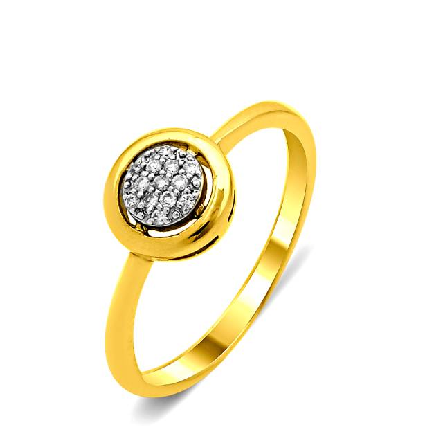 Кольцо из жёлтого золота с бриллиантами (019901)