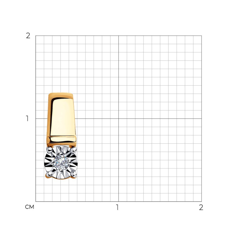 Кулон из красного золота с бриллиантом (047392)