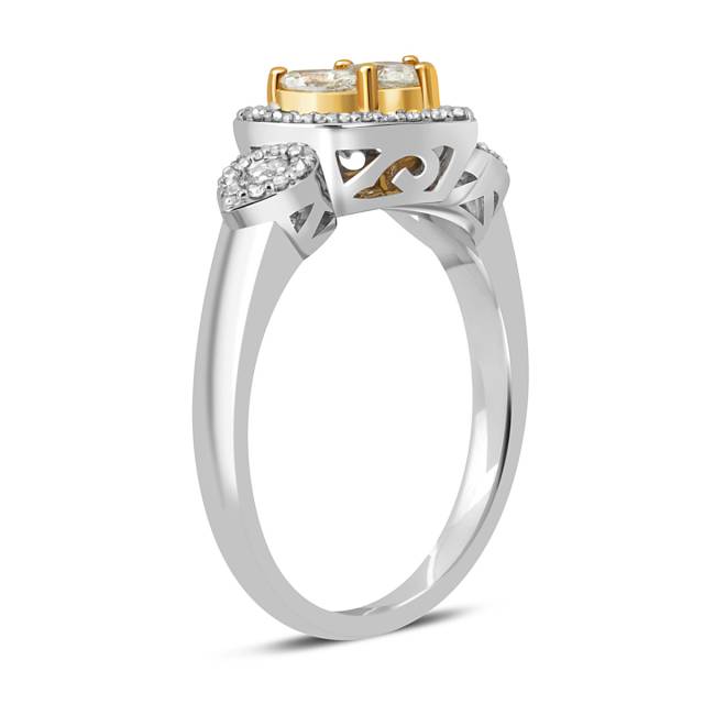 Кольцо из комбинированного золота с бриллиантами (043656)
