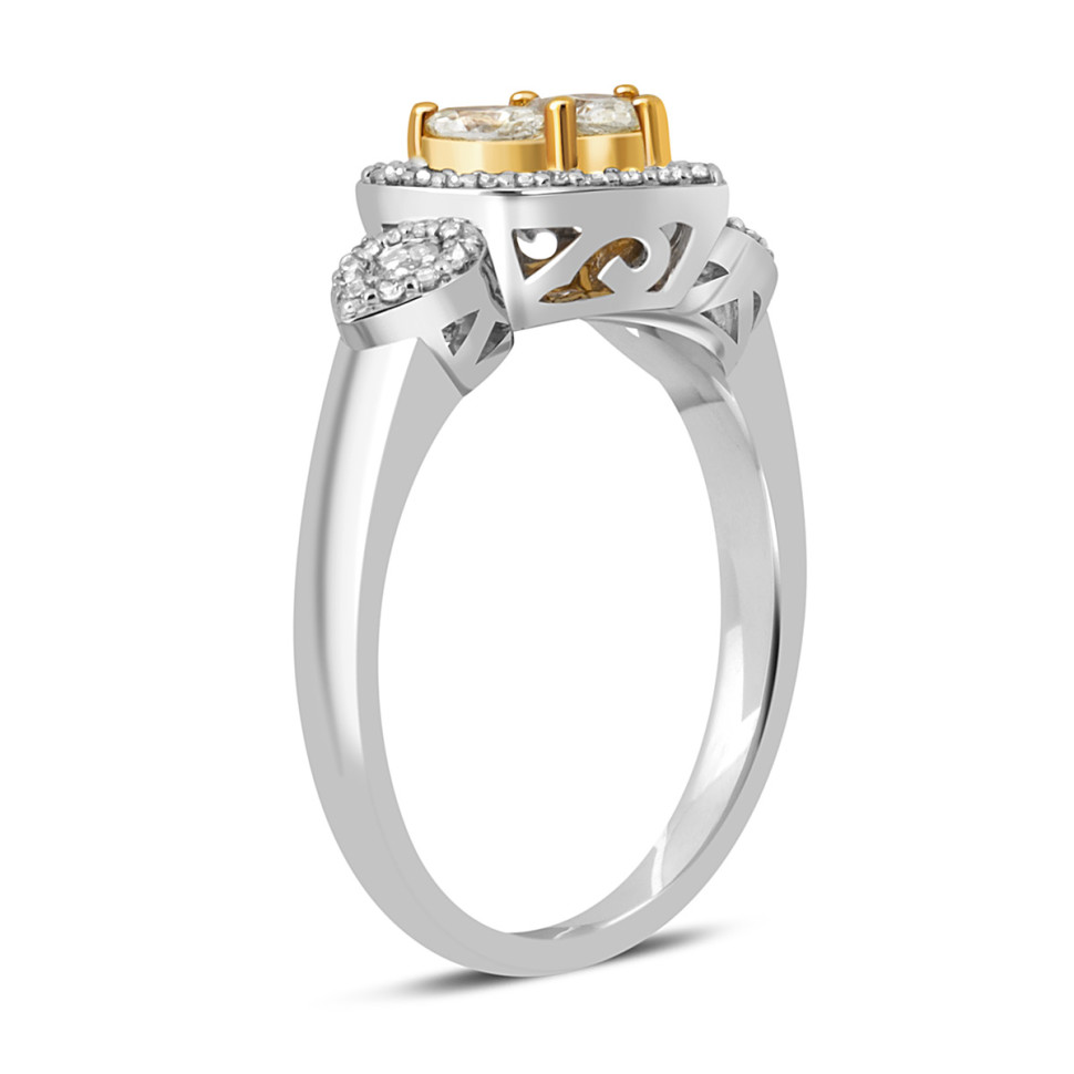 Кольцо из комбинированного золота с бриллиантами (043656)