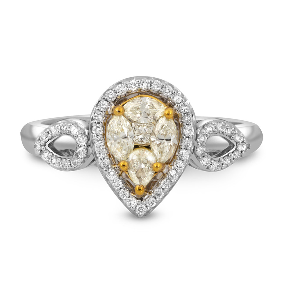 Кольцо из комбинированного золота с бриллиантами (043656)