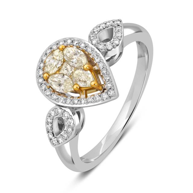 Кольцо из комбинированного золота с бриллиантами (043656)