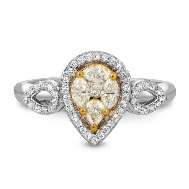 Кольцо из комбинированного золота с бриллиантами (043656)