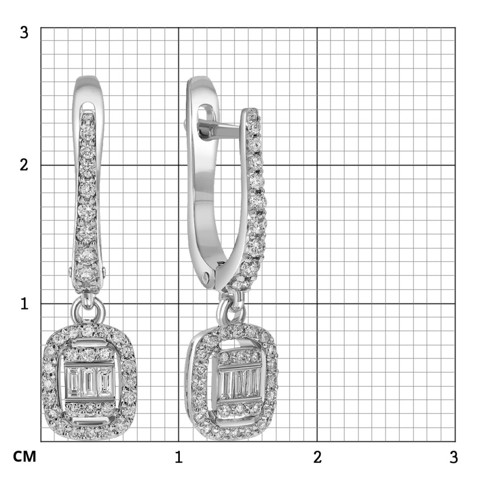 Серьги из белого золота с бриллиантами (062030)