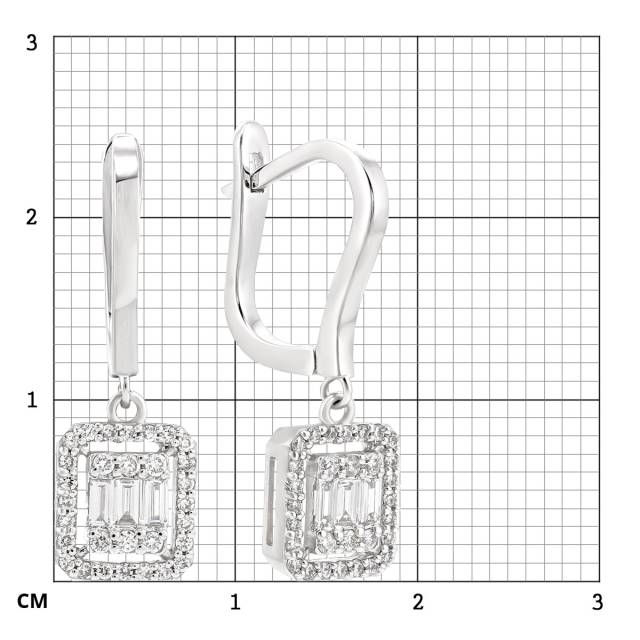 Серьги из белого золота с бриллиантами (052301)