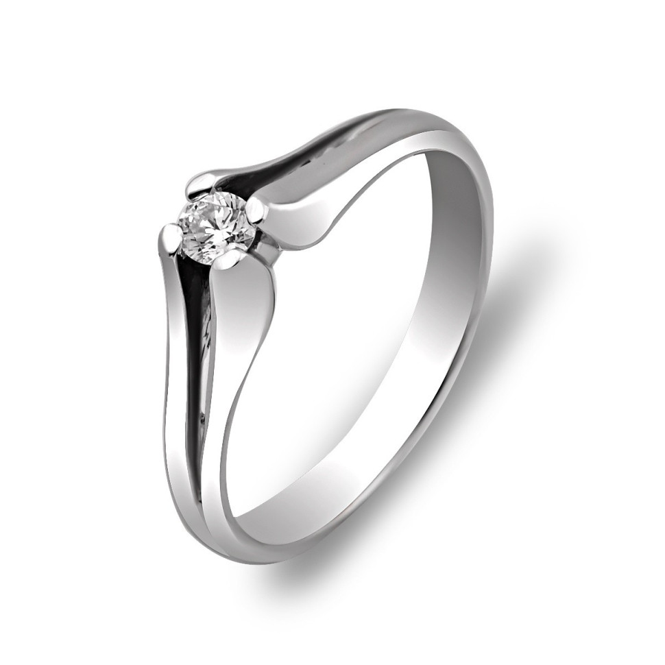 Помолвочное кольцо из белого золота с бриллиантом (023395)