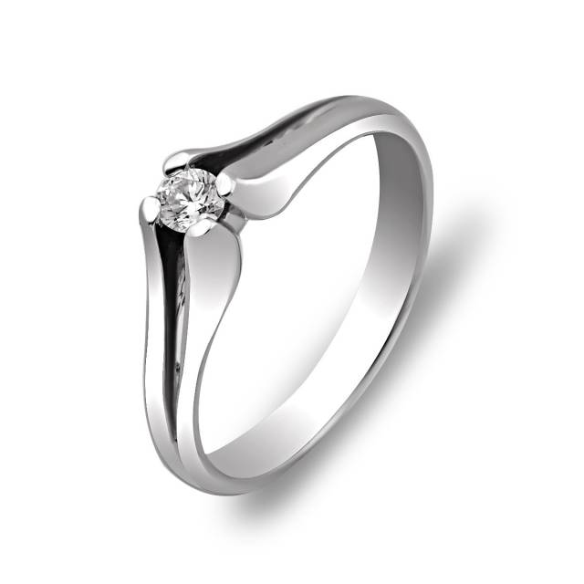 Помолвочное кольцо из белого золота с бриллиантом (023395)