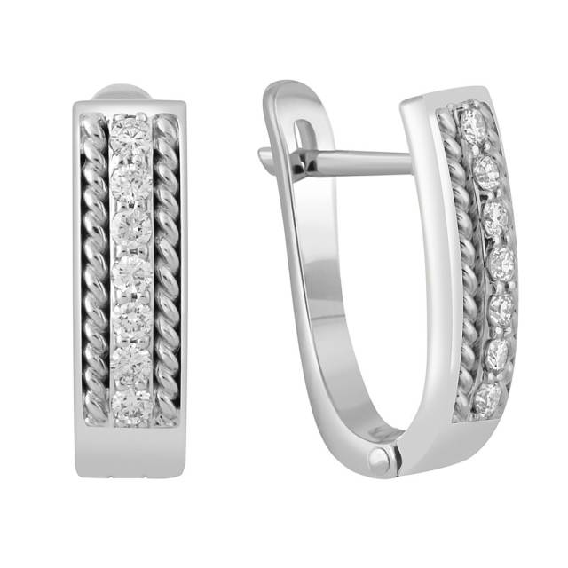 Серьги из белого золота с бриллиантами (047638)