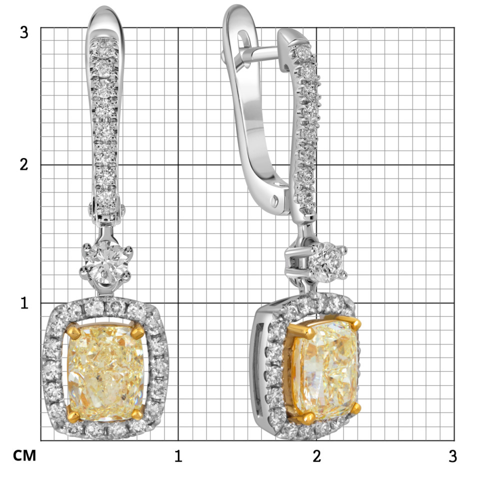 Серьги из белого золота с бриллиантами (052375)