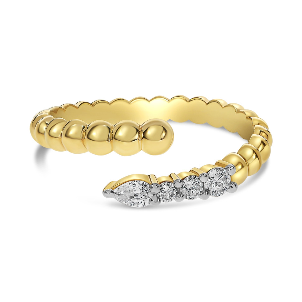 Кольцо из жёлтого золота с бриллиантами  (058497)