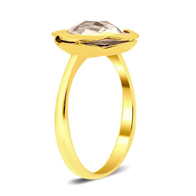 Кольцо из жёлтого золота с бесцветным топазом (032130)