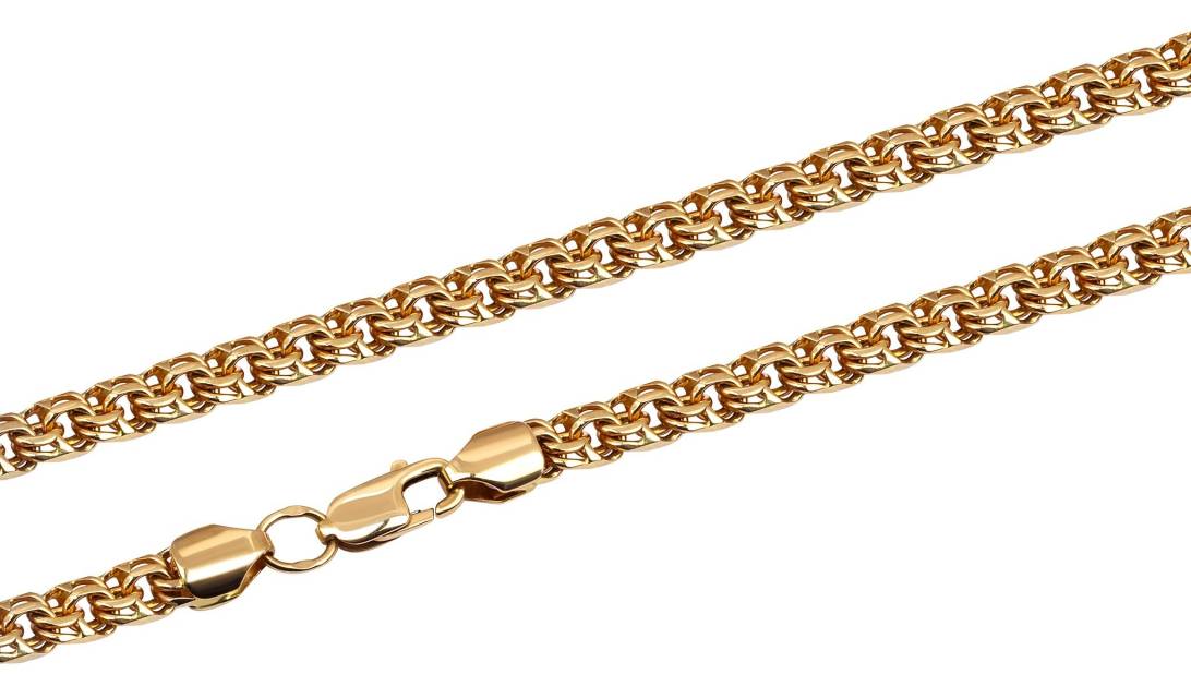 Цепь из красного золота, плетение "Бисмарк" (038626)