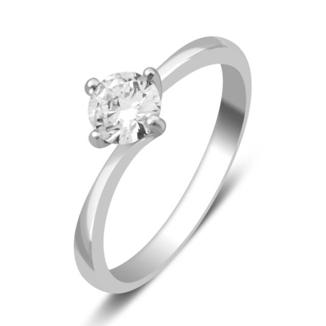 Помолвочное  кольцо из белого золота с бриллиантом (027962)