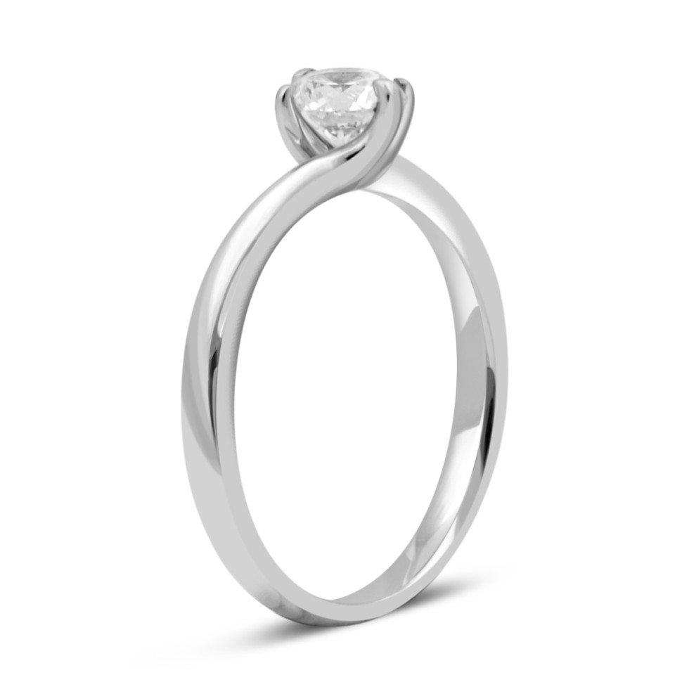 Помолвочное  кольцо из белого золота с бриллиантом (027962)