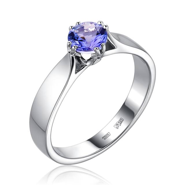 Помолвочное кольцо из белого золота с танзанитом (053051)