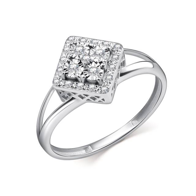 Кольцо из белого золота с бриллиантами (063020)