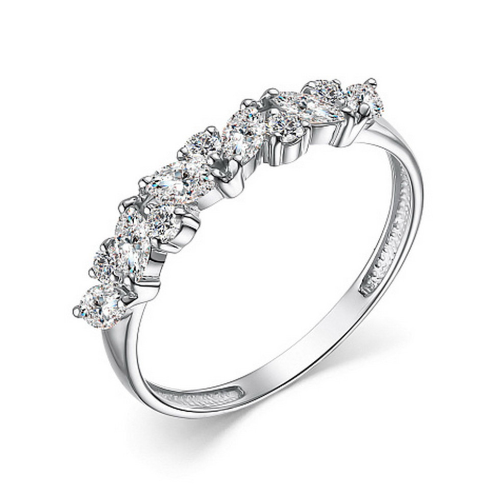 Кольцо из белого золота с бриллиантами (053685)