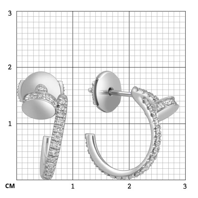 Серьги из белого золота с бриллиантами (053836)