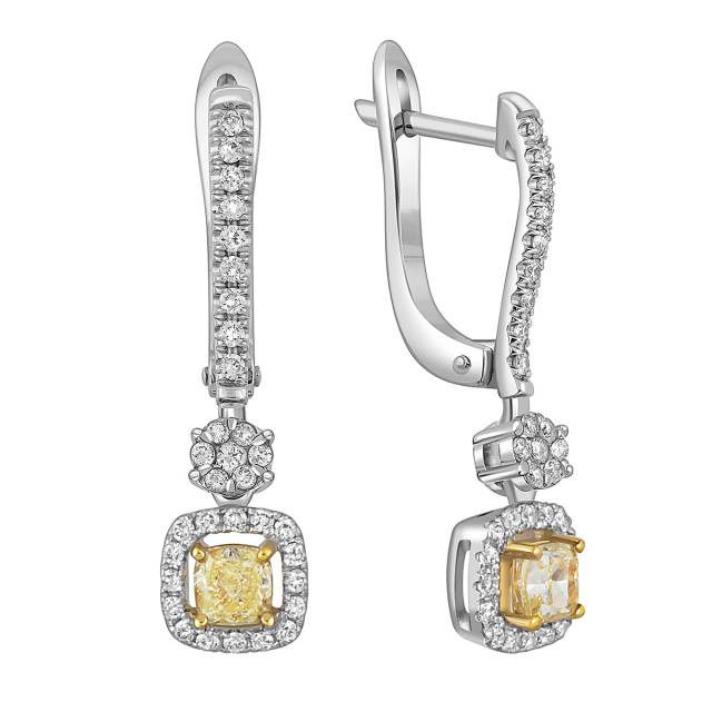 Серьги из белого золота с бриллиантами (052021)