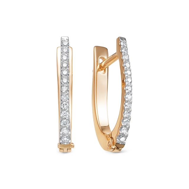 Серьги из красного золота с бриллиантами (043504)