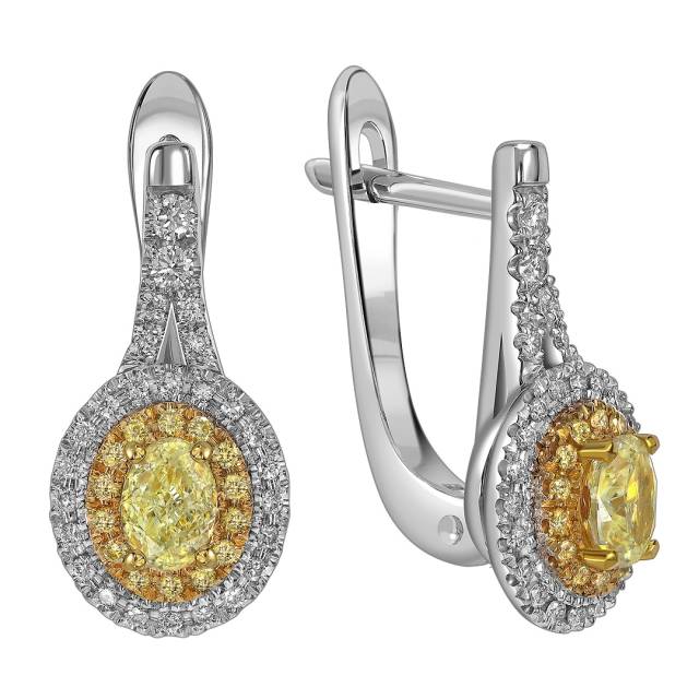 Серьги из белого золота с бриллиантами (058506)