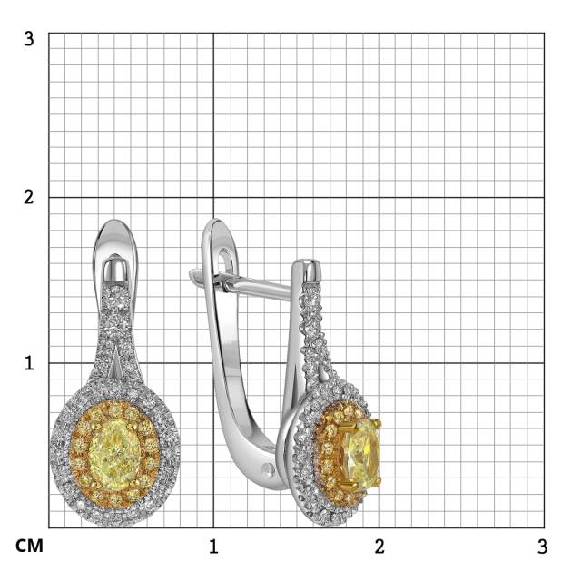 Серьги из белого золота с бриллиантами (058506)